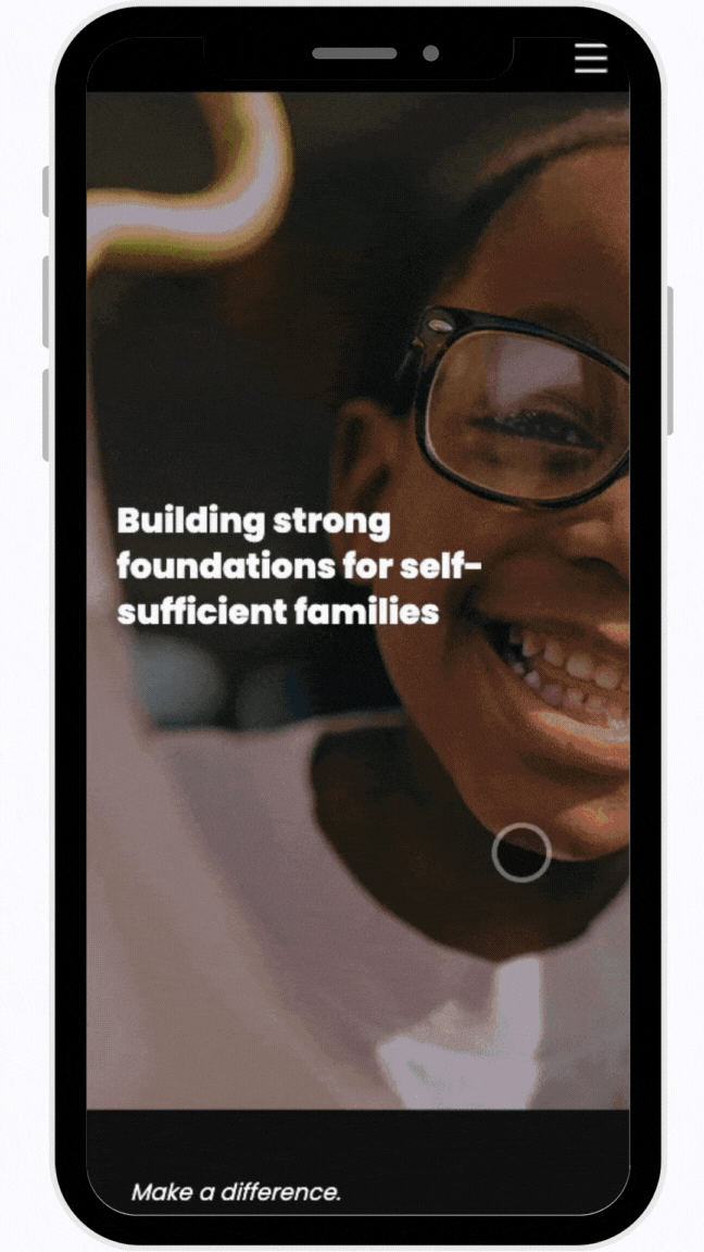 Screen recording of the mobile-optimized site
