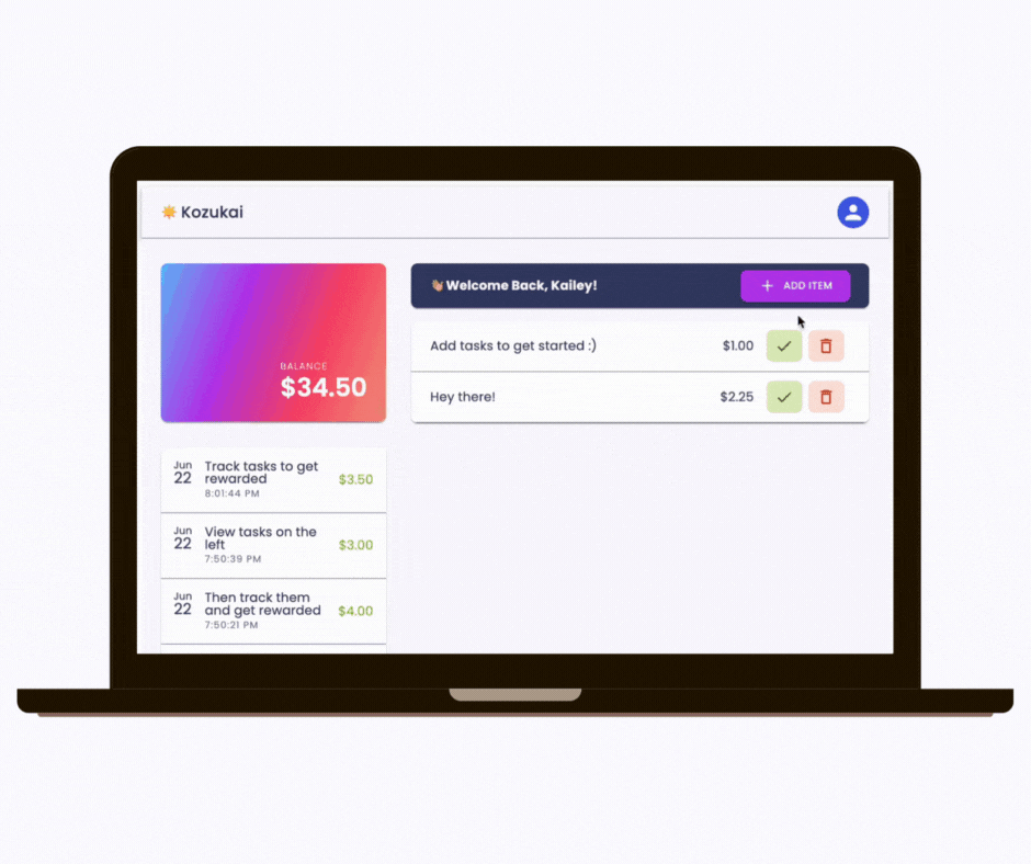 Screen recording of the responsive web app